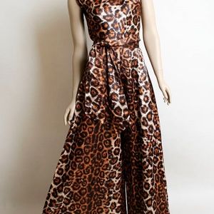 Vintage Leopard Print Jumpsuit - Polynesian Alice